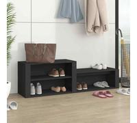 vidaXL Shoe Cabinet Black 150x35x45 cm Engineered Wood UK HOT