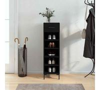 (black) vidaXL Shoe Cabinet Shoe Storage Cupboard Shoe Rack Sonoma Oak Engineered Wood