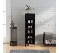 vidaXL Shoe Cabinet Black 30x35x105 cm Engineered Wood