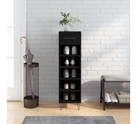 vidaXL Shoe Cabinet Black 30x35x105 cm Engineered Wood