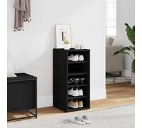 vidaXL Shoe Cabinet Black 31.5x35x70 cm Engineered Wood