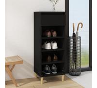 vidaXL Shoe Cabinet Black 40x36x105 cm Engineered Wood UK NEW