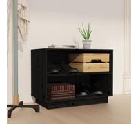 Shoe Cabinet Black 60x34x45 cm Solid Wood Pine In Black