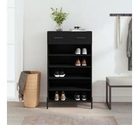vidaXL Shoe Cabinet Black 60X35X105 Cm Engineered Wood, Black
