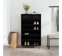 vidaXL Shoe Cabinet Black 60x35x105 cm Engineered Wood