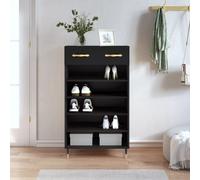 vidaXL Shoe Cabinet Black 60x35x105 cm Engineered Wood UK