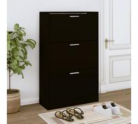 vidaXL Shoe Cabinet Black 63x24x103 cm Engineered Wood