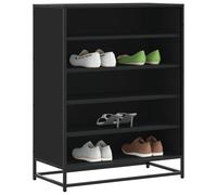 vidaXL Shoe Cabinet Black 75x38x97.5 cm Engineered Wood and Metal