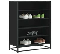 vidaXL Shoe Cabinet Black 75x38x97.5 cm Engineered Wood and Metal UK