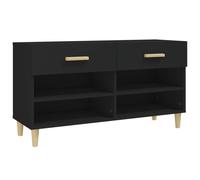 vidaXL Shoe Cabinet Black Engineered Wood Hallway Shoe Storage Rack Cupboard