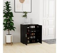 vidaXL Shoe Cabinet Black 60x35x70 cm Engineered Wood, Black