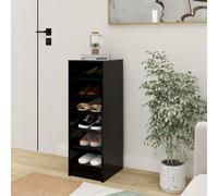 vidaXL Shoe Cabinet Black 31.5x35x90 cm Engineered Wood LSO UK