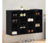 vidaXL Shoe Cabinet Black Oak 103 x 30 x 67 cm Engineered Wood