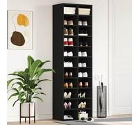vidaXL Shoe Cabinet Black Oak 54x34x183 cm Engineered Wood