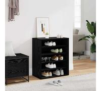 vidaXL Shoe Cabinet Black Oak 60 x 35 x 70 cm Engineered Wood