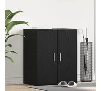 vidaXL Shoe Cabinet Black Oak 60 x 35 x 70 cm Engineered Wood
