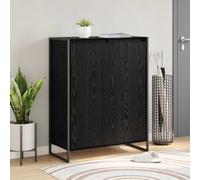 vidaXL Shoe Cabinet Black Oak 79 x 36 x 100 cm Engineered Wood, Living Room, Rectangular, Durable, Stylish Furniture for Modern Spaces, Enhance Your Home Design