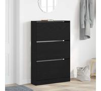 vidaXL Shoe Cabinet Black oak 80 x 21 x 125.5 cm Engineered wood