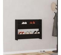 Shoe Cabinet Black Oak 82 x 18 x 60 cm Engineered Wood Wall-Mounted Slim Storage