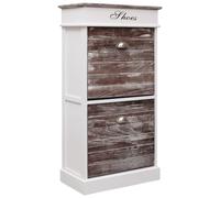 vidaXL Shoe Cabinet Brown 50x28x98 cm Paulownia Wood