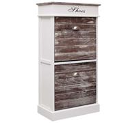vidaXL Shoe Cabinet Brown 98cm Paulownia Wood Footwear Rack Storage Organiser