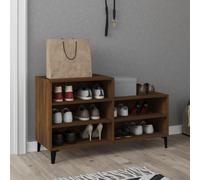 vidaXL Shoe Cabinet Brown Oak 102x36x60 cm Engineered Wood UK NEW