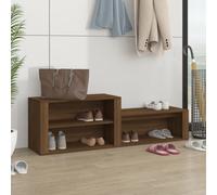 vidaXL Shoe Cabinet Brown Oak 150x35x45 cm Engineered Wood UK GF0