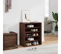 Shoe Cabinet Brown Oak 60x35x70cm Engineered Wood Slim Storage Unit Anti-Tip Kit