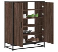 vidaXL Shoe Cabinet Brown Oak 75x38x97.5 cm Engineered Wood and Metal