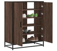 Vidaxl Shoe Cabinet Brown Oak 75X38X97.5 Cm Engineered Wood And Metal