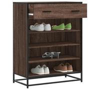 vidaXL Shoe Cabinet Brown Oak 75x38x97.5 cm Engineered Wood and Metal