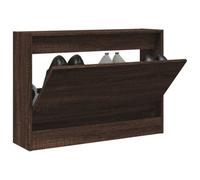 Vidaxl Shoe Cabinet Brown Oak 80X21X57 Cm Engineered Wood