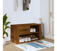 vidaXL Shoe Cabinet Brown Oak 80x35x45 cm Engineered Wood UK HOT