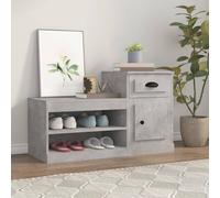 vidaXL Shoe Cabinet Concrete Grey 100x42x60 cm Engineered Wood UK NEW