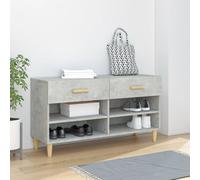 vidaXL Shoe Cabinet Concrete Grey 102x35x55 cm Engineered Wood