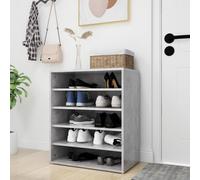 vidaXL Shoe Cabinet Concrete Grey - 5-Shelf Shoe Storage Organiser, Wall/Floor Mount (60 x 35 x 70 cm) 808940