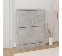 Shoe Cabinet Concrete Grey 59x17x81 cm Engineered Wood