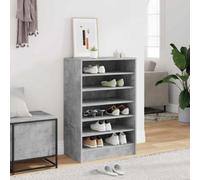 Vidaxl Shoe Cabinet Concrete Grey 60X35X92 Cm Engineered Wood