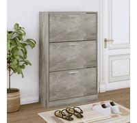 Vidaxl Shoe Cabinet Concrete Grey 63X24X103 Cm Engineered Wood