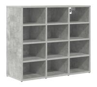 vidaXL Shoe Cabinet Concrete grey 77.5 x 30 x 67 cm Engineered Wood