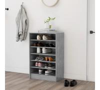vidaXL Shoe Cabinet Concrete Grey Chipboard Hallway Shoe Organiser Shelf Rack