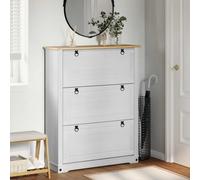 vidaXL Shoe Cabinet Corona White 99 x 32 x 122 cm Solid Pine Wood