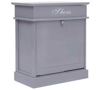 vidaXL Shoe Cabinet Grey 50x28x58 cm Paulownia Wood 01 UK HOT