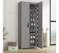 Vidaxl Shoe Cabinet Grey 60X30X166 Cm Fabric