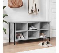 vidaXL Shoe Cabinet Grey Sonoma 100x35x50 cm Engineered Wood UK NEW