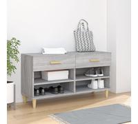 vidaXL Shoe Cabinet Grey Sonoma 102x35x55 cm Engineered Wood UK NEW