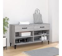 Shoe Cabinet Grey Sonoma 102x35x55 cm Engineered Wood #2 GHB
