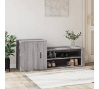 vidaXL Shoe Cabinet Grey Sonoma 130x35x54 cm Engineered Wood UK