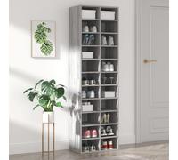 Vidaxl Shoe Cabinet Grey Sonoma 54X34X183 Cm Engineered Wood