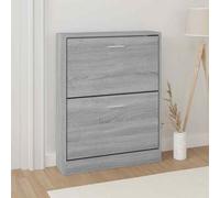 vidaXL Shoe Cabinet Grey Sonoma 59x17x81 cm Engineered Wood UK HOT